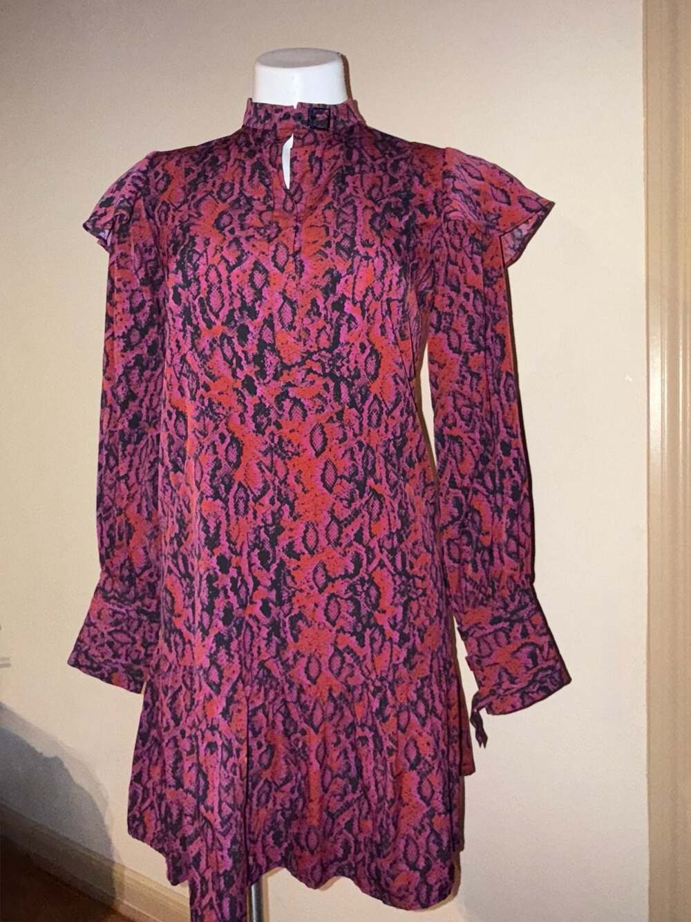 Koché Python Print Buckle Mini Dress